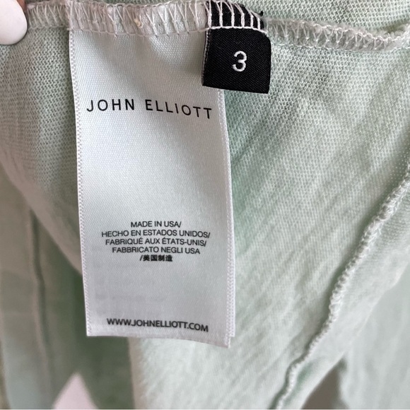 John Elliott Long Sleeve Cropped Tee, Mint, Size 3/L - Picture 8 of 11